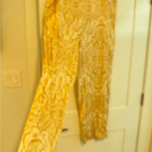 Lane Bryant Yellow Patterned Pants